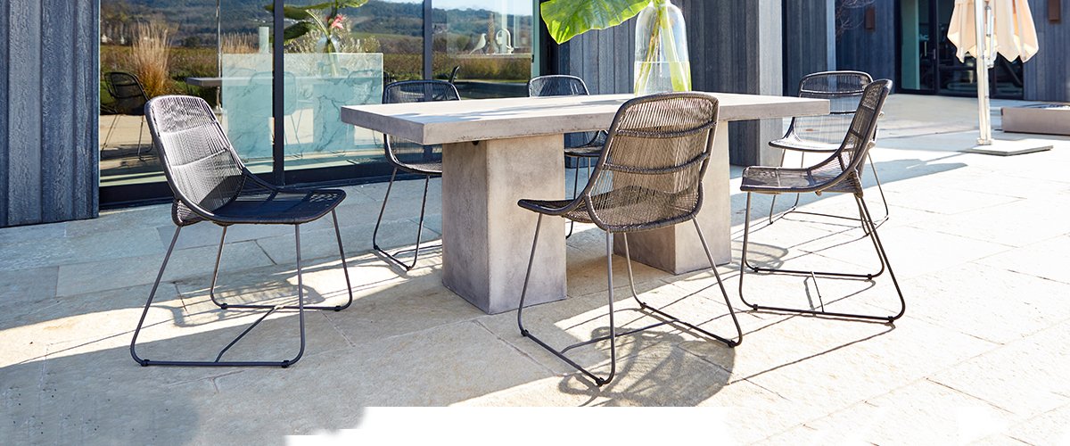 concrete furniture at Terra Outdoor Living