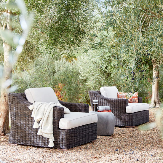 Carmel lounge chairs in terra wicker tone for mobile