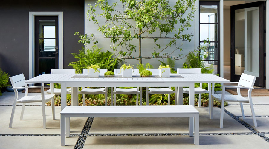 belvedere dining furniture in white aluminum