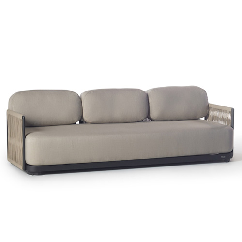 Cambria 96" sofa with woven rope panels