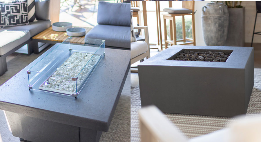 contempo and aspen fire tables from Terra Outdoor Living
