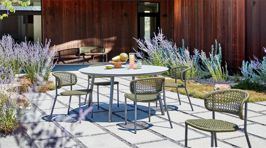 outdoor dining for sustainability with the Mariposa collection