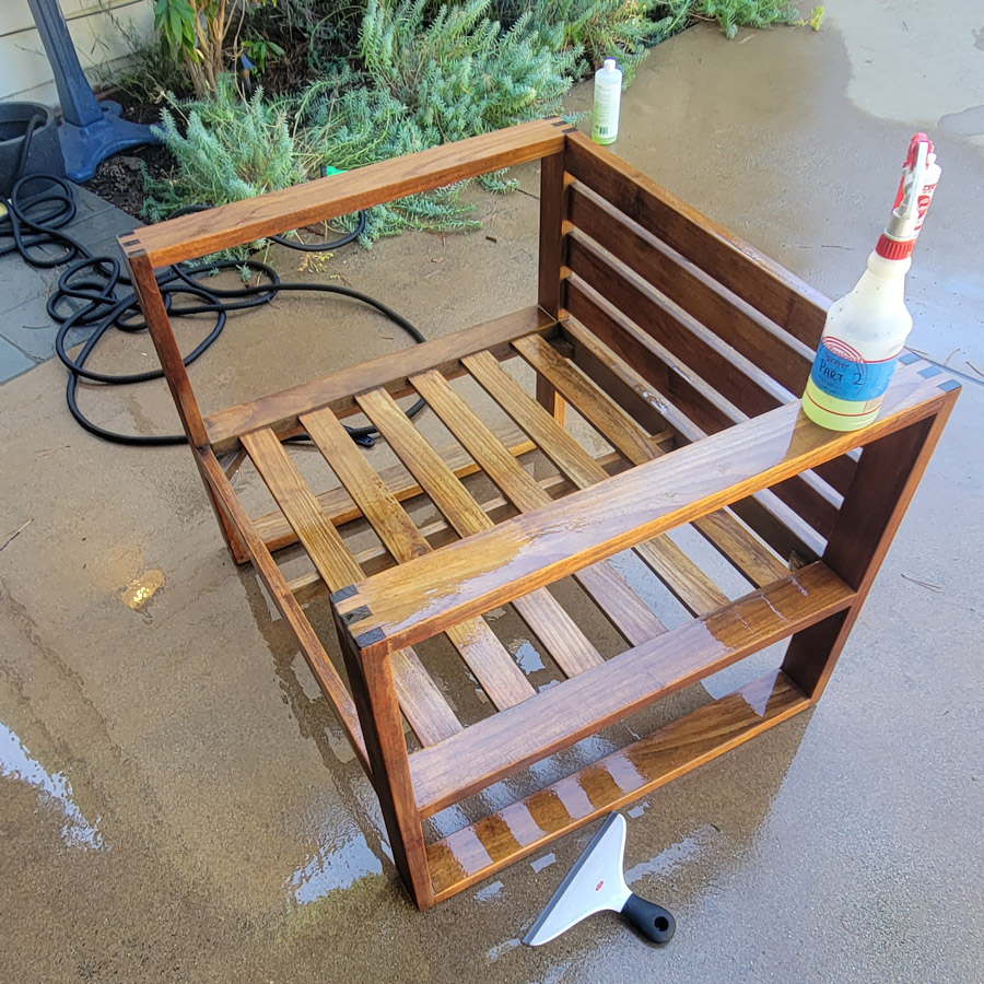 how to restore teak - rinsed post-cleaning