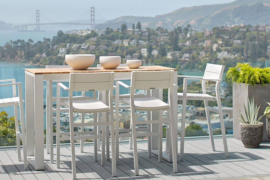 outdoor balcony furniture: bar table and chairs