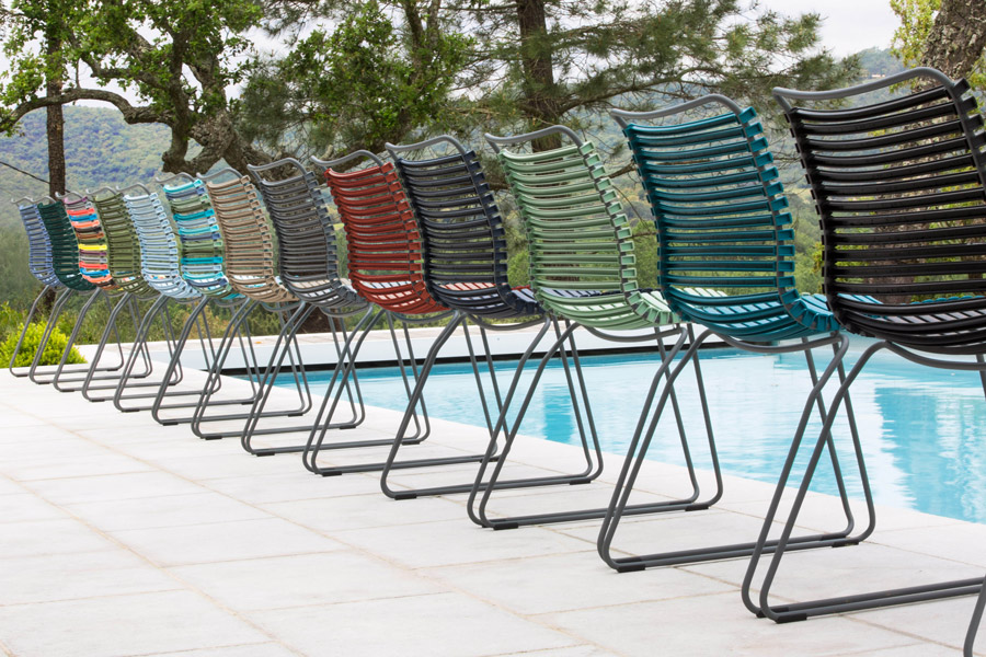scandinavian outdoor dining chairs in multiple colors