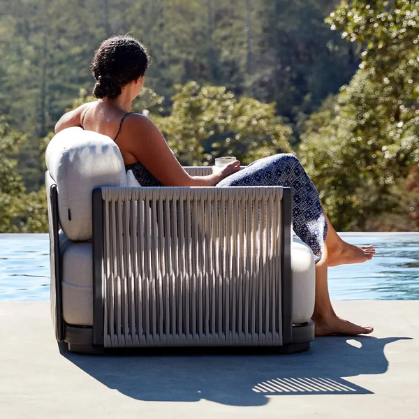 Lounge chairs from the Cambria collection offer plush comfort