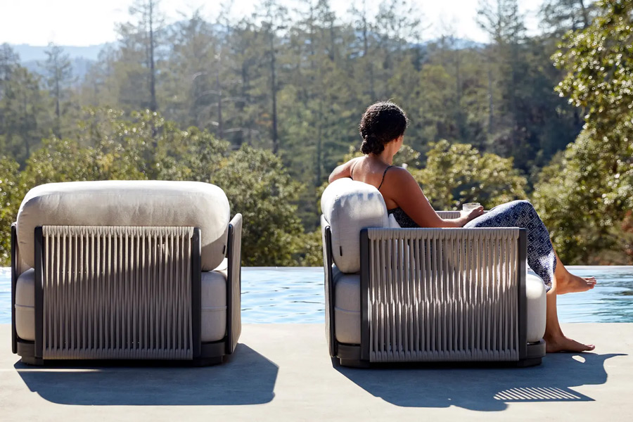 Lounge chairs from the Cambria collection offer plush comfort