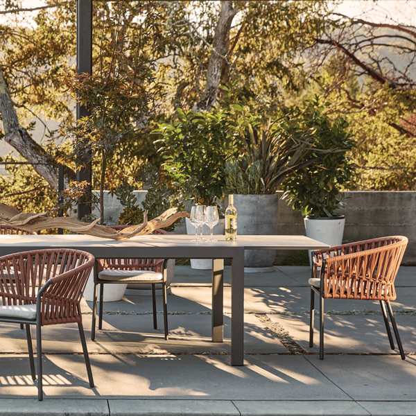 del mar extension dining table and chairs for a luxury al fresco experience