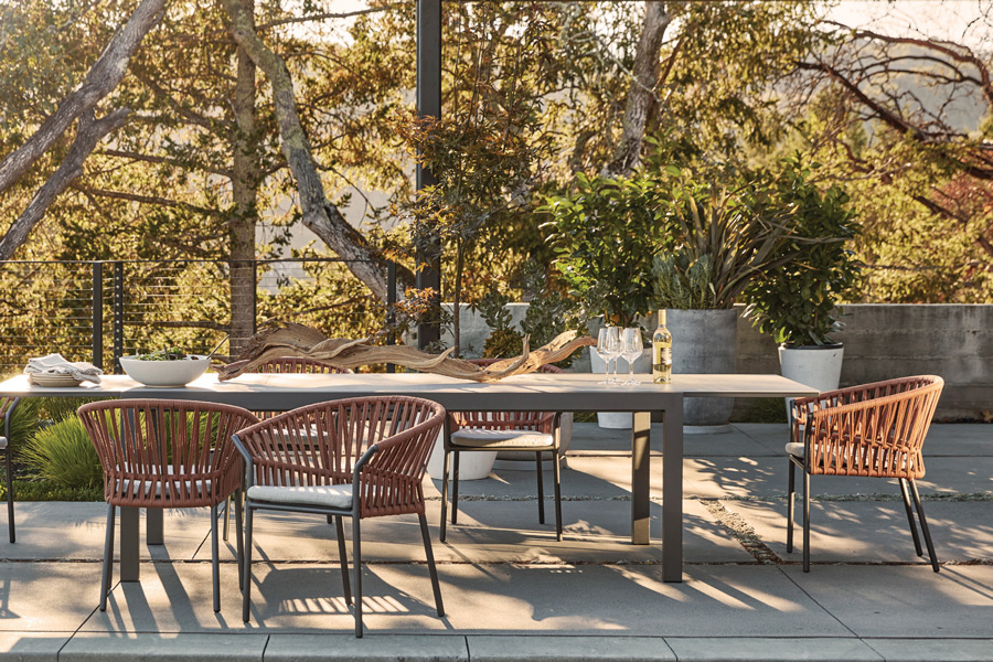 del mar extension dining table and chairs for a luxury al fresco experience