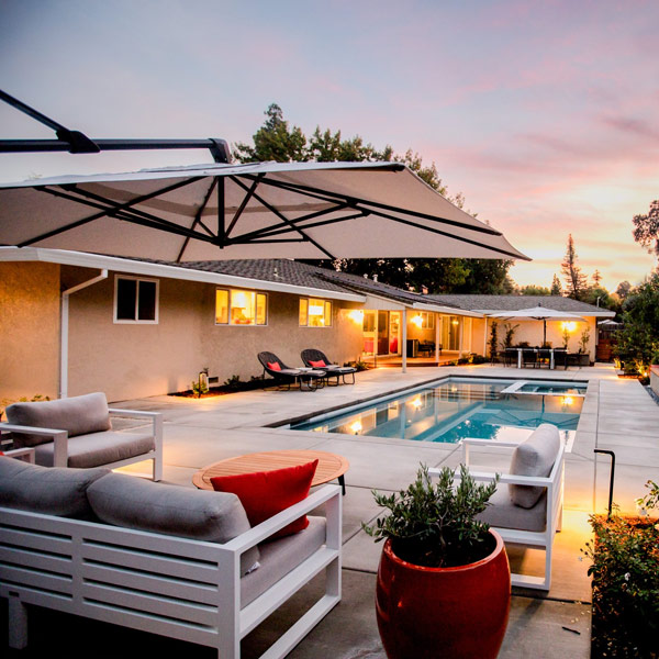 sunset-poolside-mobile Poolside scene at sunset from Oliver John client home