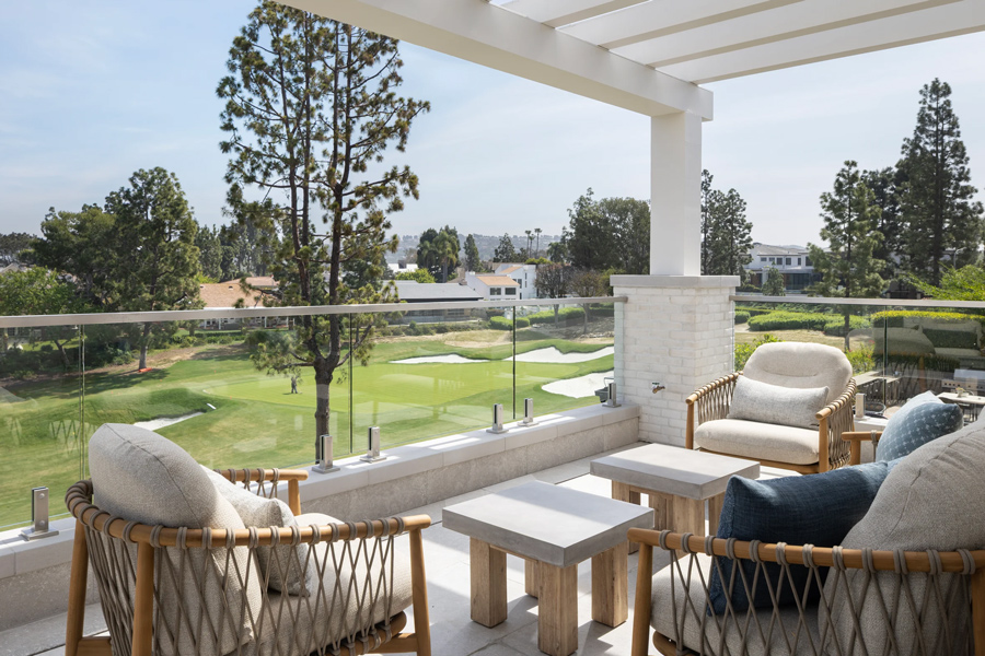Arroyo lounge chairs overlook the Big Canyon Golf Course in Newport Beach