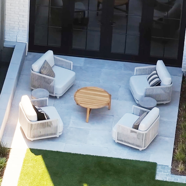 Seaside lounge chairs around a Redondo coffee table
