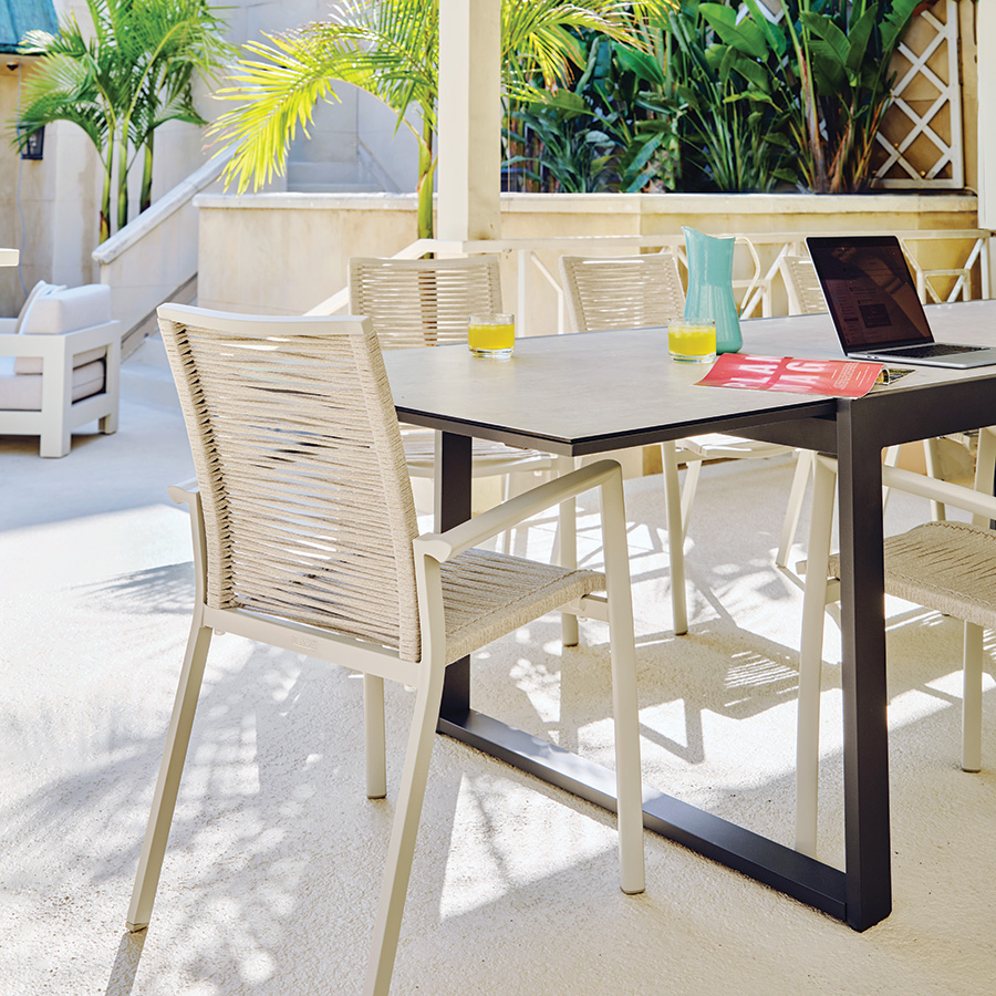 Diablo dining furniture used for conference table in outdoor office